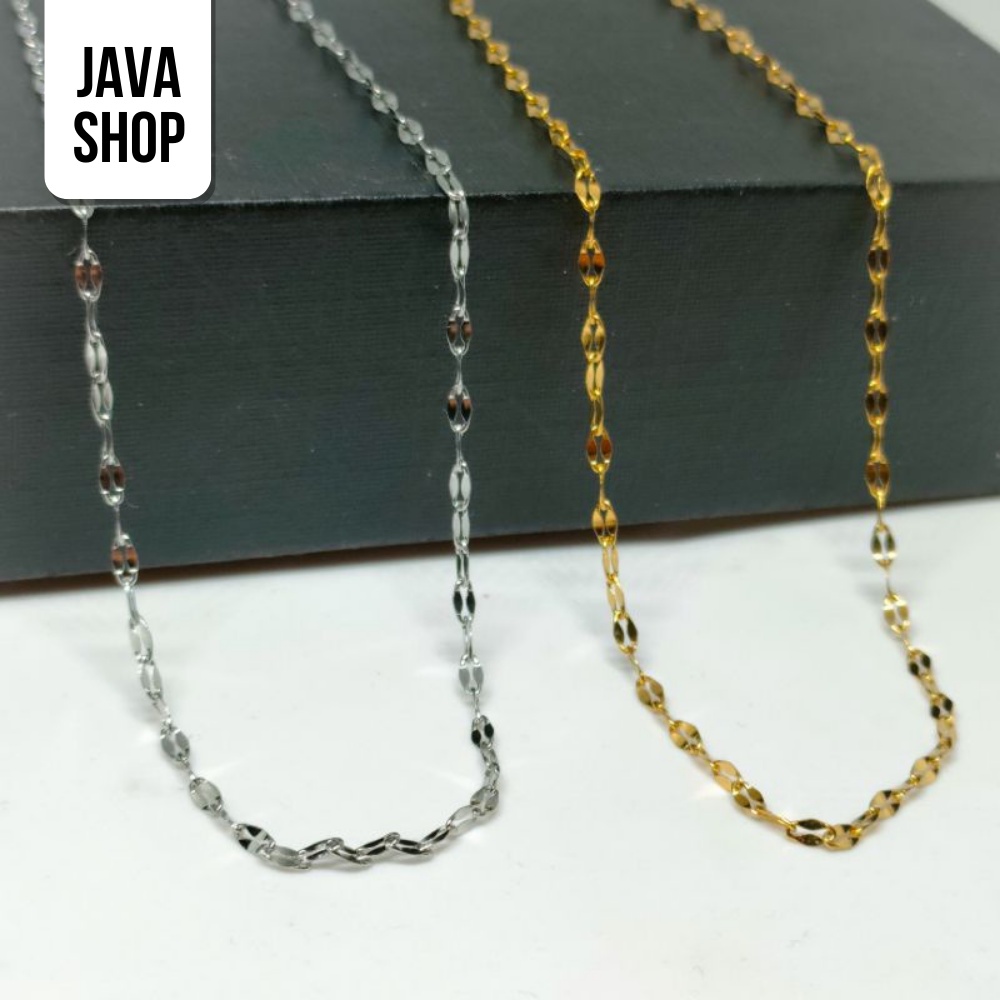 JAVASHOP Kalung Titanium Anti Karat Pecah Kopi