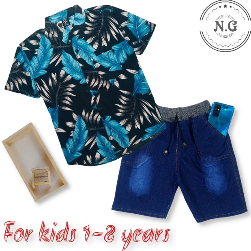 Setelan Kemeja Anak laki-laki 1-8 tahun Setelan Levis Anak tanggung-4