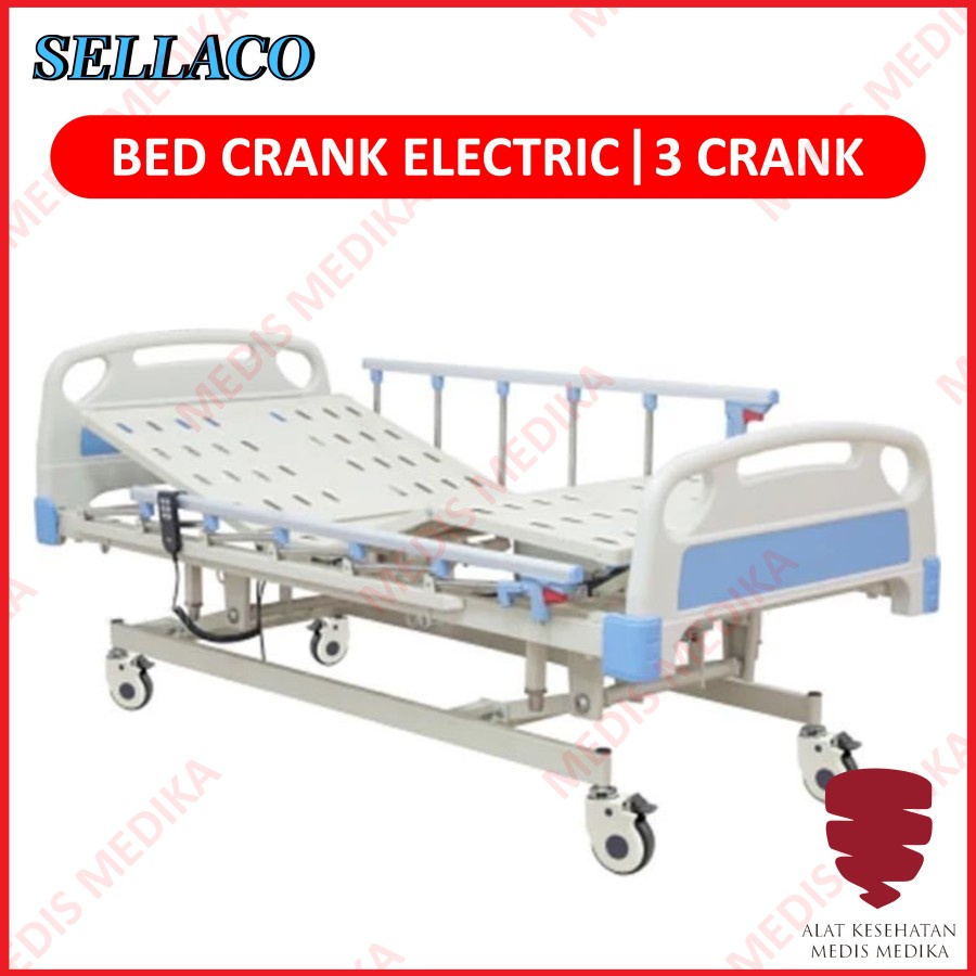 Bed Electric 3 Crank Ranjang Tempat Tidur Pasien Rumah Sakit Hospital