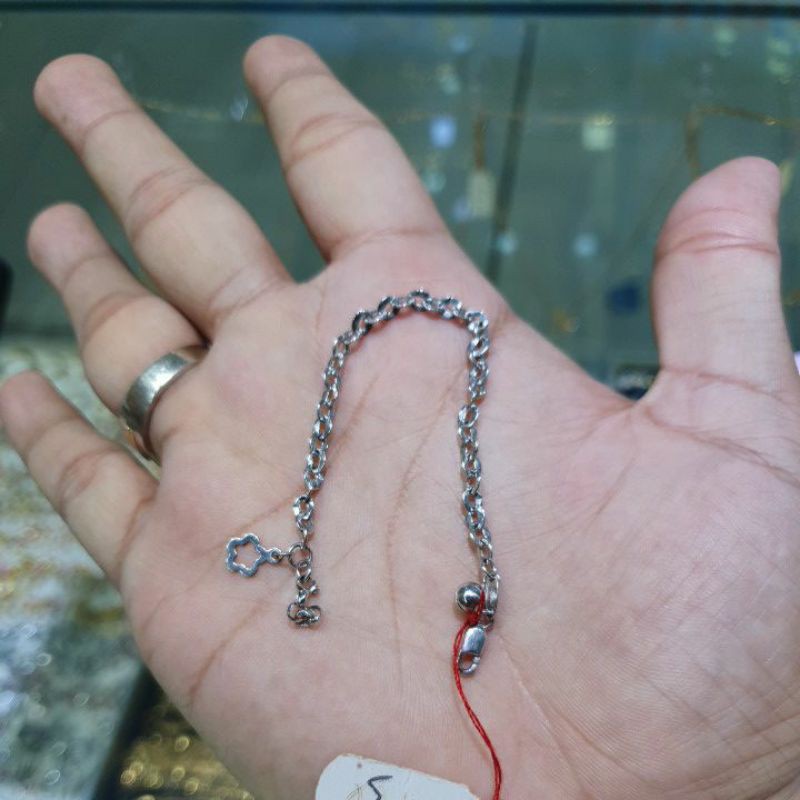 gelang kaki bayi emas putih nori awet