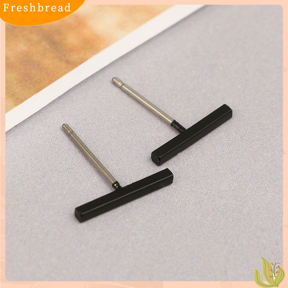 [TERLARIS]Women Men Fashion T Bar Alloy Ear Stud Earrings Party Jewelry Birthday Gift