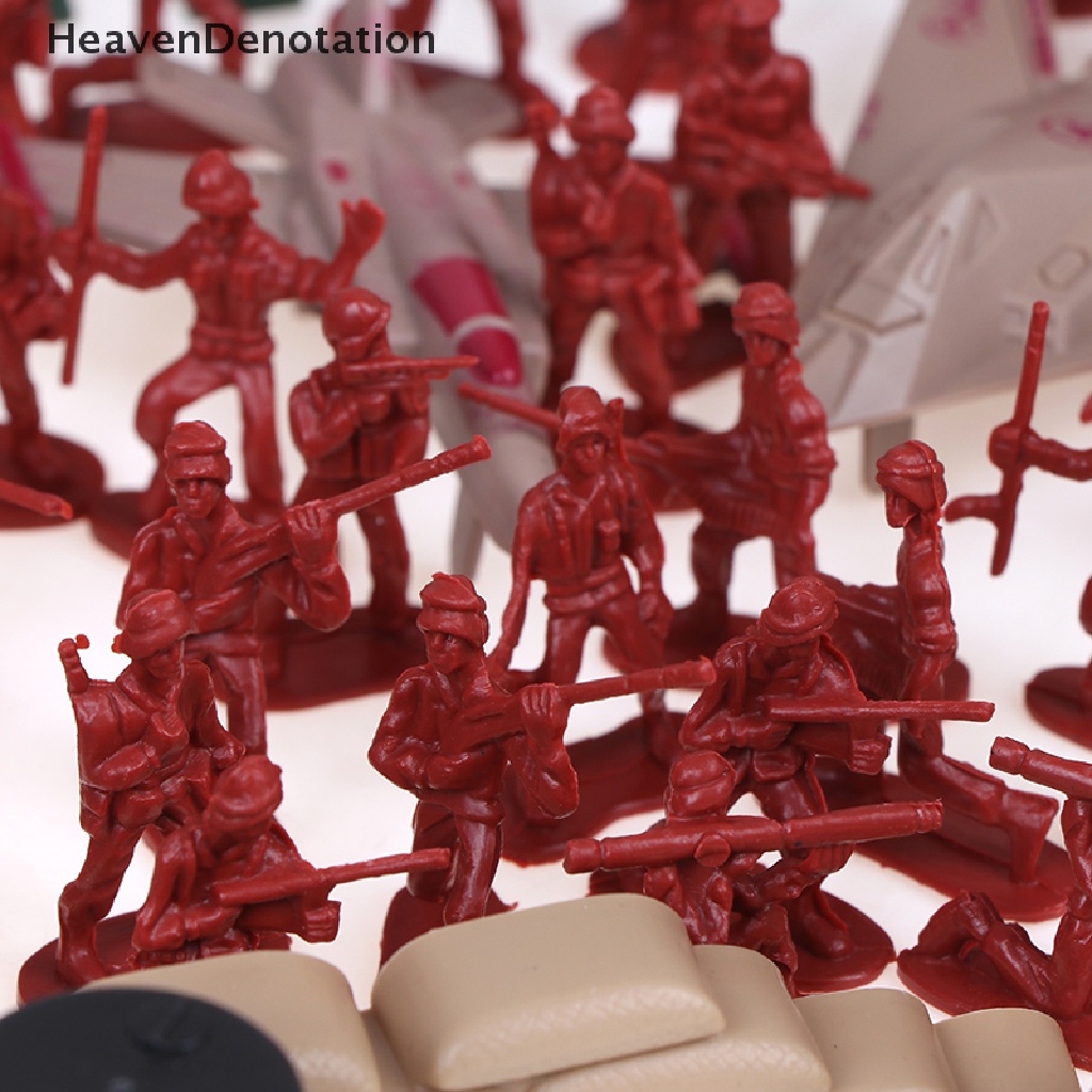 [HeavenDenotation] 260Pcs Plastic Soldier Beach Scene Model 3.5cm World War II Soldier Military Toy