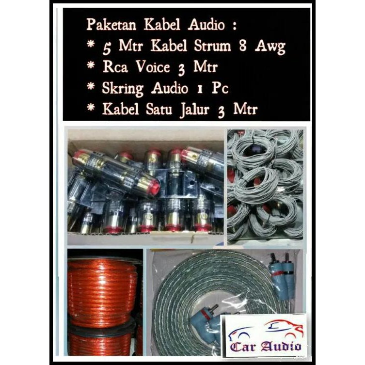 Promo Terbatas Paket Kabel Audio Mobil Komplit