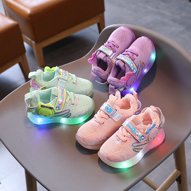 Sepatu Anak Laki Laki - Sepatu Anak Perempuan BUNNY Shoes MOTIF 028 LED Sepatu Sport Anak Casual Import