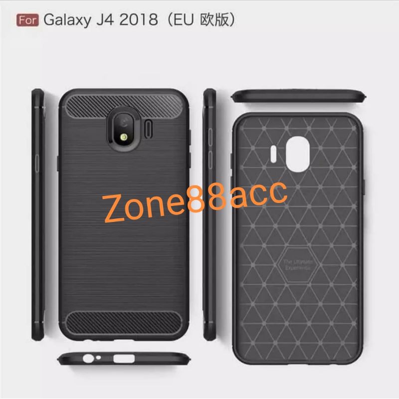 Silicon Case SAMSUNG J4 2018 Softcase iPAKY Carbon Casing Cover TPU