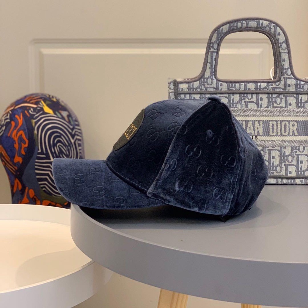 GUCCI Original Single G Versatile Baseball Hat Velvet Embossed Outdoor Keep Warm Casual Male And Fem