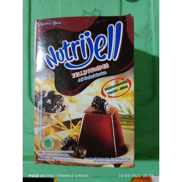 Nutrijell Jelly Powder Buah Plain Coklat Ekonomis Nutrijel Instan sachet 10gr