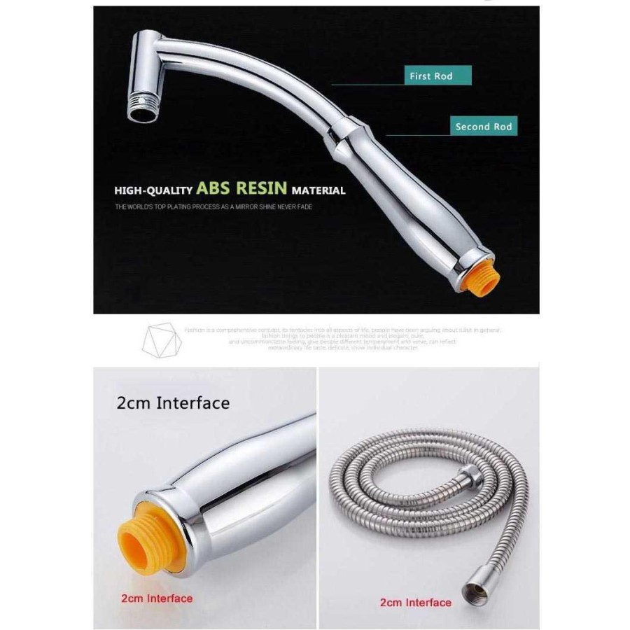 Kepala Shower Mandi Bentuk Bulat 8 Inch Stainless Steel - Silver