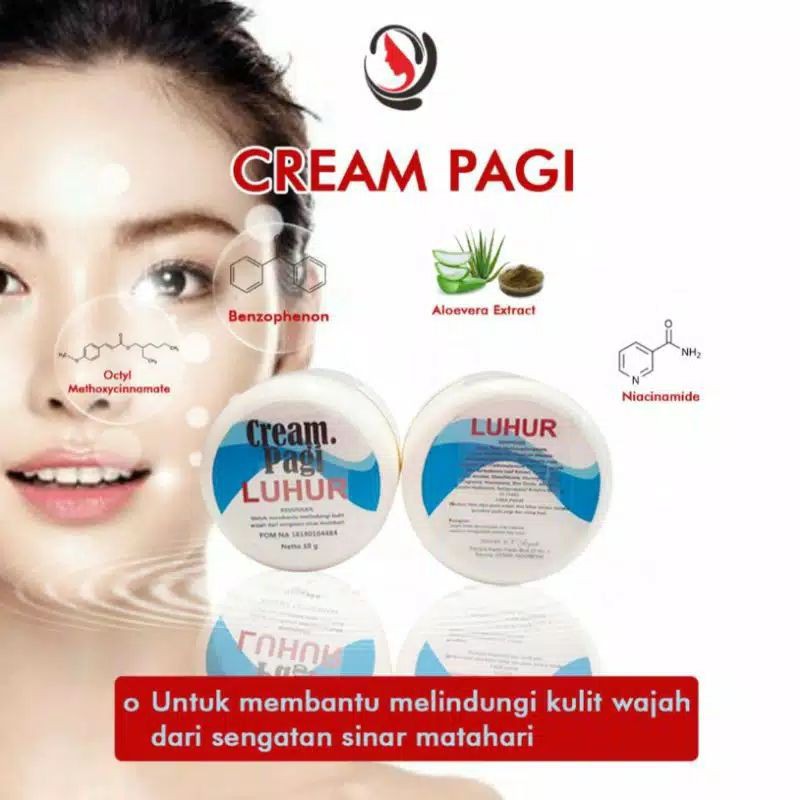 Cream pagi luhur kosmetik cream Whitening Pencerah Kulit Wajah Terbaik Bpom Face