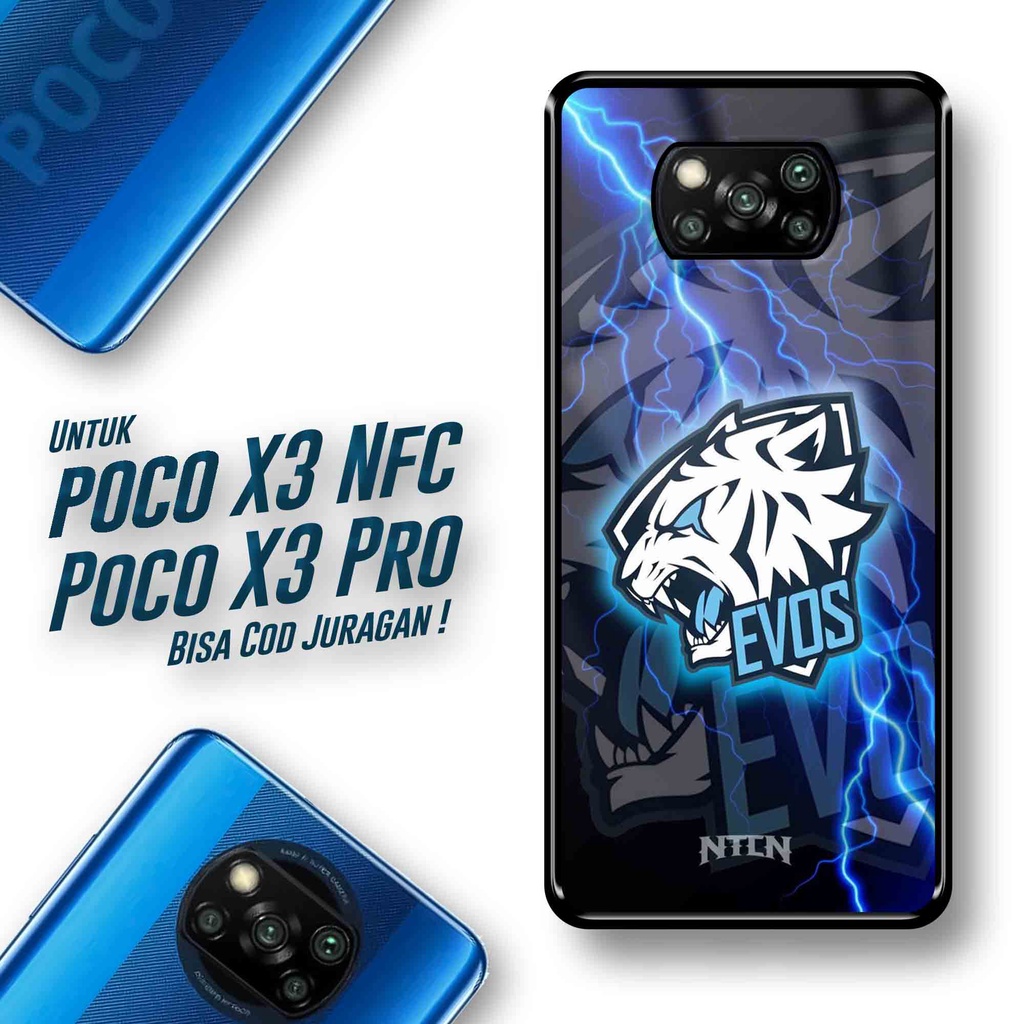 CA Case Hardcase Xiaomi POCO X3 X3 PRO X3 NFC Glossy Motif evos esport gaming Unik 2D Case Kilau Sof