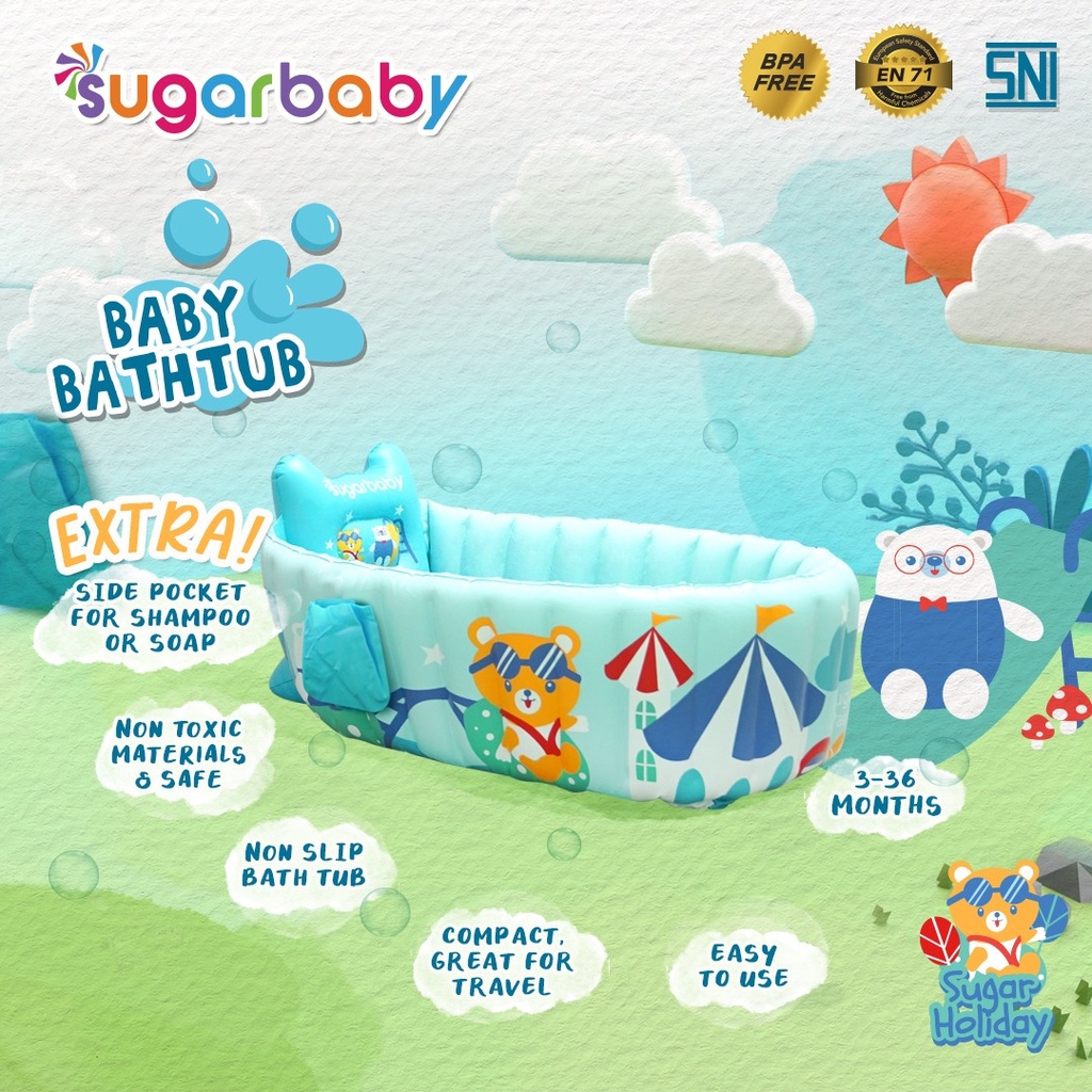 Sugarbaby 2in1 Inflatable Baby Bath Tub 2in1 Baby Bather &amp; Baby Spa Pool kolam bak mandi bathtub bath tub Baby Bather Sugar Baby