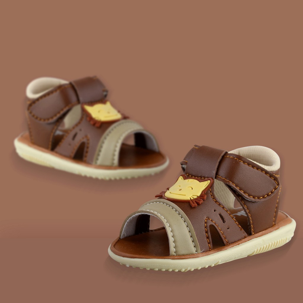 sandal anak laki laki bunyi cit gambar mickey SL15 COKELAT