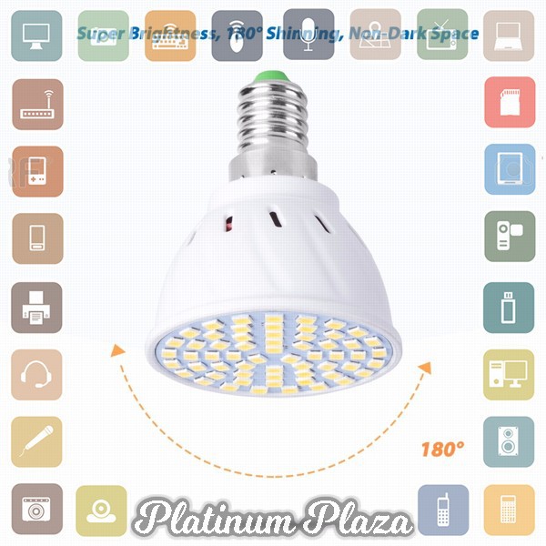 WENNI Lampu Bohlam LED Spotlight Bulb 80 LEDs 9W 220V GU10 - White`2SEB6G-