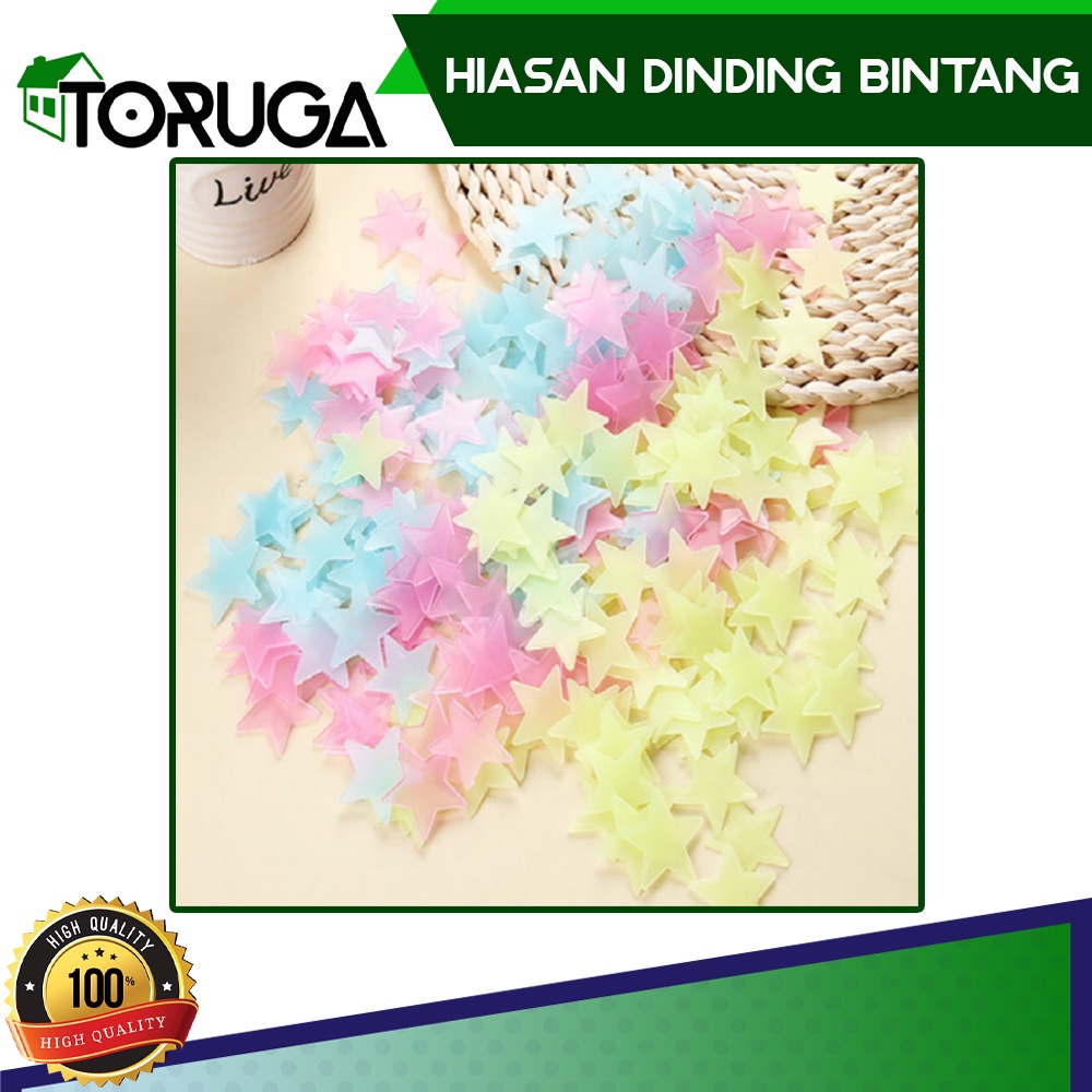 Hiasan Dinding Star Wall Sticker Stiker Bintang Glow in th Dark