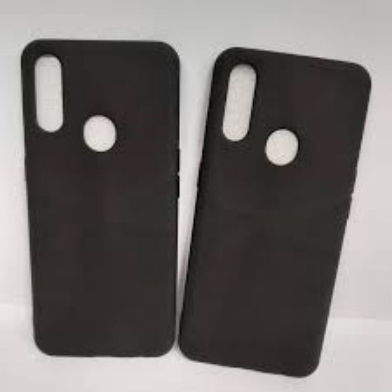 Premium Case Black Matte HP Oppo A8 / A31 2020 Casing Silikon Slim Blackmatte Hitam Polos Murah