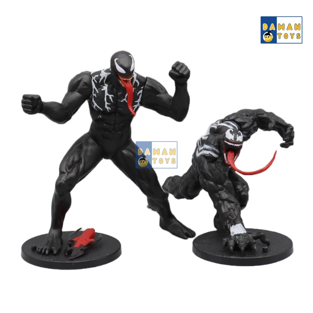 Mainan Figure Marvel Venom vs Carnage Figur Set 4 Pajangan Koleksi Patung