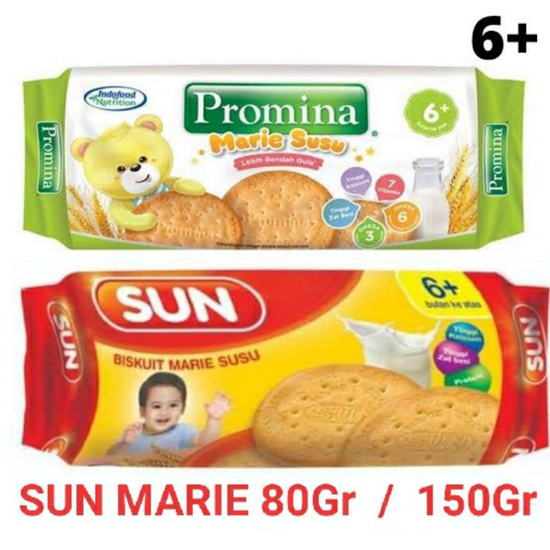 

Biscuit Susu Sun Promina Marie 6 Bln+ Biscuit Susu 80gr / 150gr