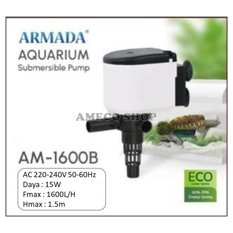 ARMADA Power Head Pompa Air Celup Aquarium AM 1600 B