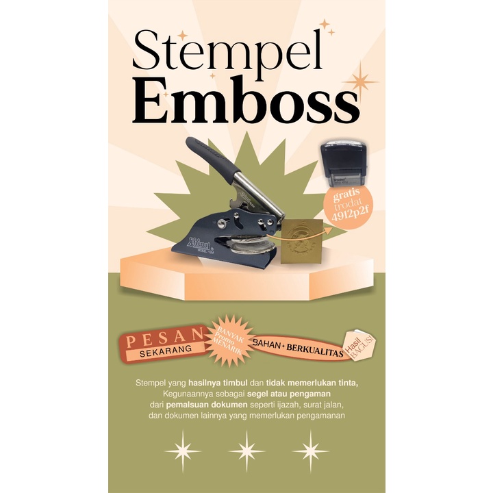 

Jual Stempel Timbul Emboss Stamp stempel Emboss Pocket Merk Shiny