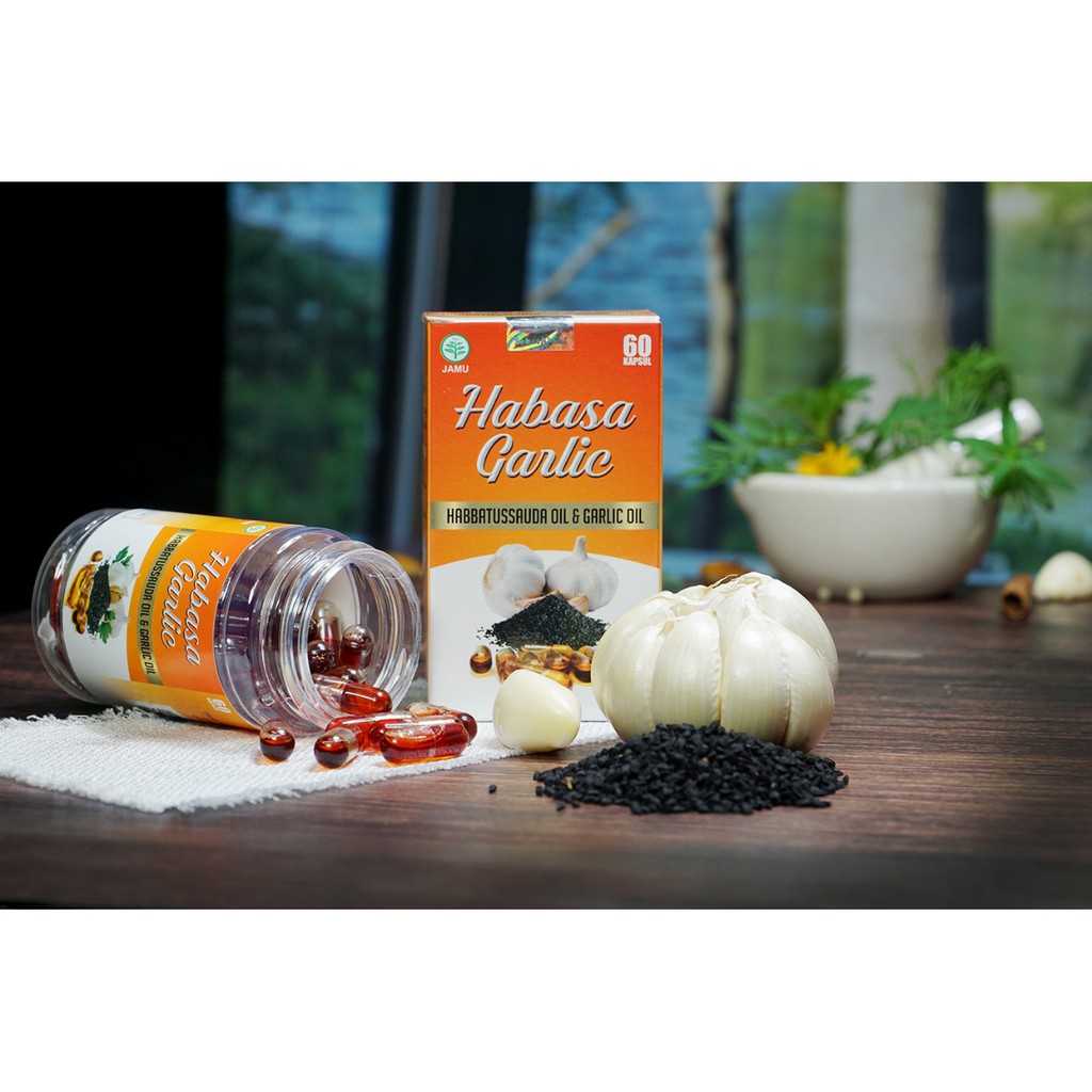 Habasa Garlic Al-Afiat Herbal- Habbatussauda oil dan Garlic oil - 60 Kapsul