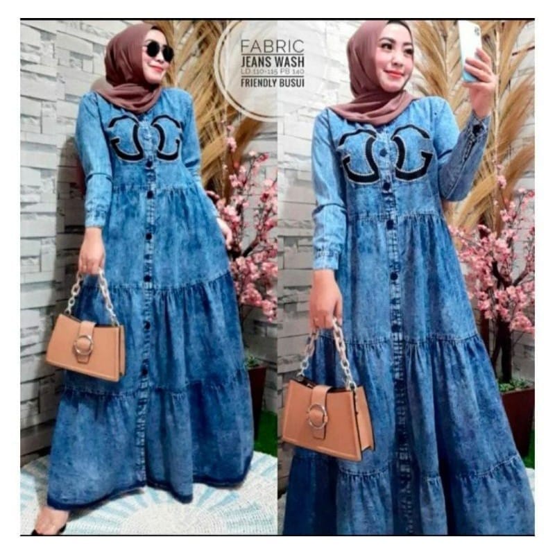 CHANEL GAMIS SNOW BLUE JEANS GUCCI MAXI DRESS KEKINIAN