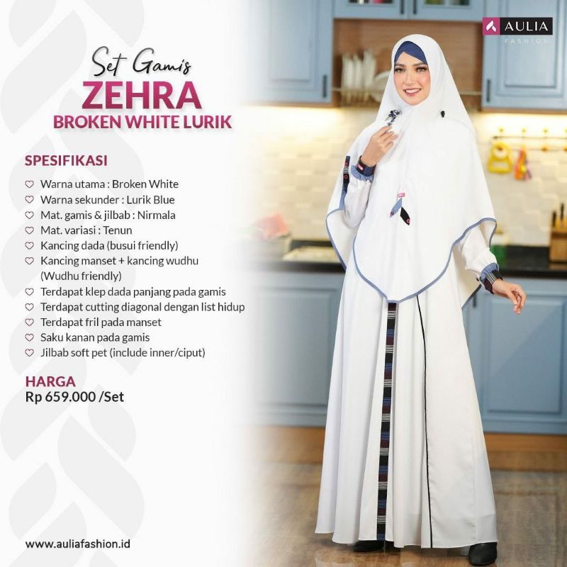 Set gamis zehra whit lurik aulia fashion
