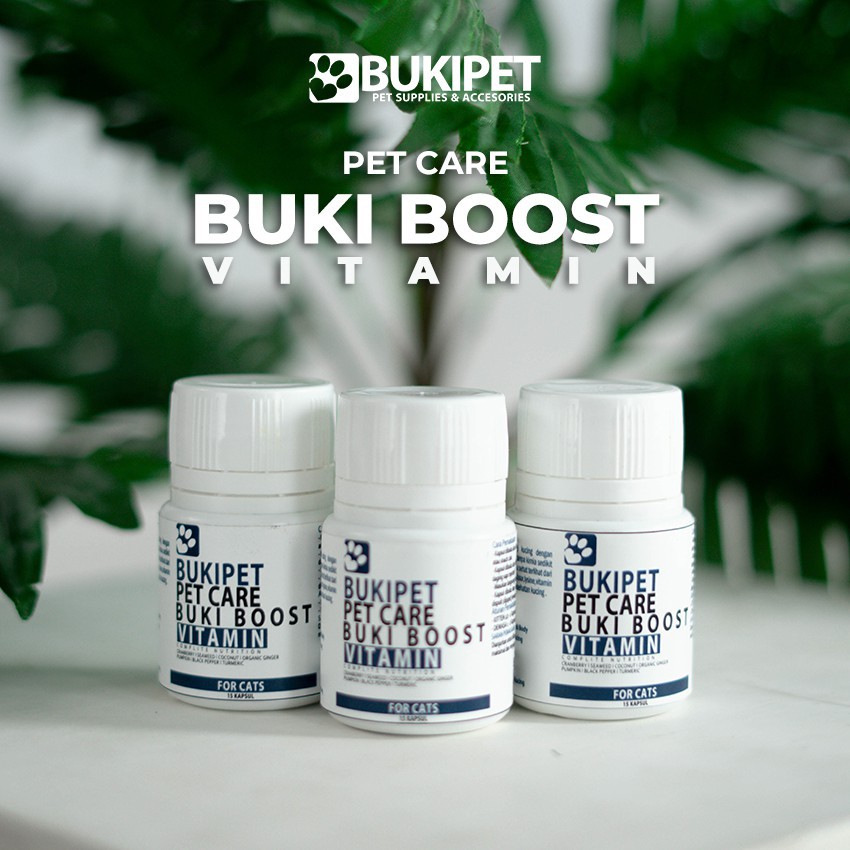 Vitamin kucing penambah nafsu makan gemuk dan bulu anti jamur scabies nutrisi herbal - BUKI BOOST