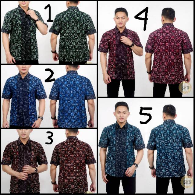 Kemeja batik pria PPBTK07 WSA04 lengan pendek kode 13 /kemejapria/kemejabatik/batikpria/batikmodern