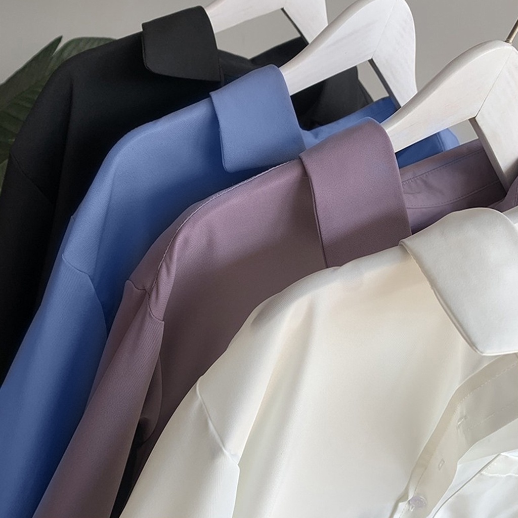 SUMMER SHIRT - BASIC TOP WANITA - KEMEJA WANITA POLOS - BLOUSE KOREA - ATASAN KOREAN STYLE