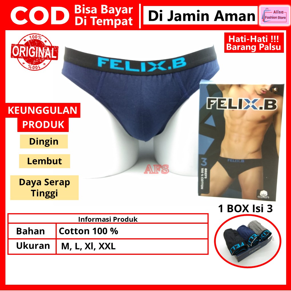 Celana Clana CD Dalam Dalem Sempak Pria Cowok Sexy Dewasa Jumbo 1 Box Isi 3 Ukuran M L XL XXL