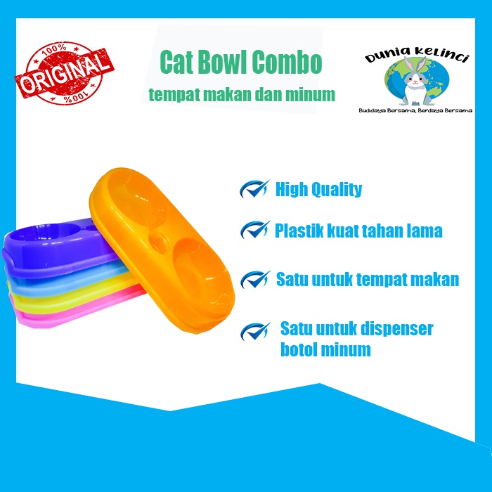 TEMPAT MAKAN MINUM KUCING KELINCI CAT BOWL COMBO