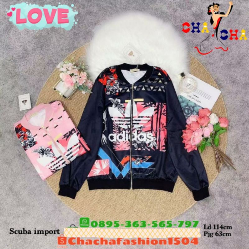 BOMBER ADIDAS / BOMBER WANITA / BOMBER IMPORT / BOMBER MOTIF / JAKET WANITA