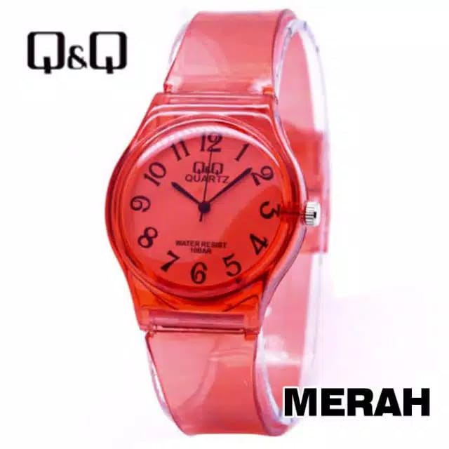 Jam tangan QQ Hot sale!! JELLY RUBBER ANALOG transparan