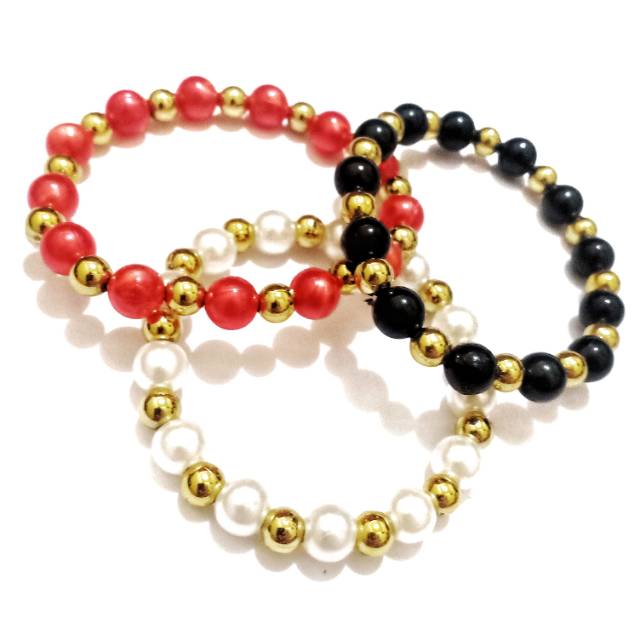 Carla Beads Elastic Bracelet Gelang Mote Elastis Golden Blaster