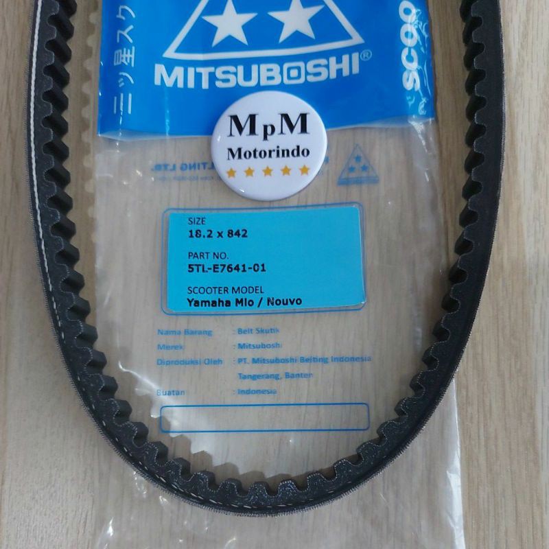 V-Belt Only Vanbelt Mio Smile Sporty Soul Carbu Lama-Nouvo Nuvo-Fino Carbu-Mitsuboshi Vbelt Fanbelt