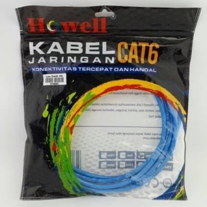 Kabel Lan Cat 6 UTP RJ45 3m Howell - Cable Lan Cat6 3 Meter Howell