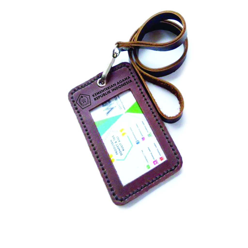 

Name Tag Id Kulit Asli Logo Kemenag Warna Coklat Garansi 1 Tahun - Card Holder Kulit Asli