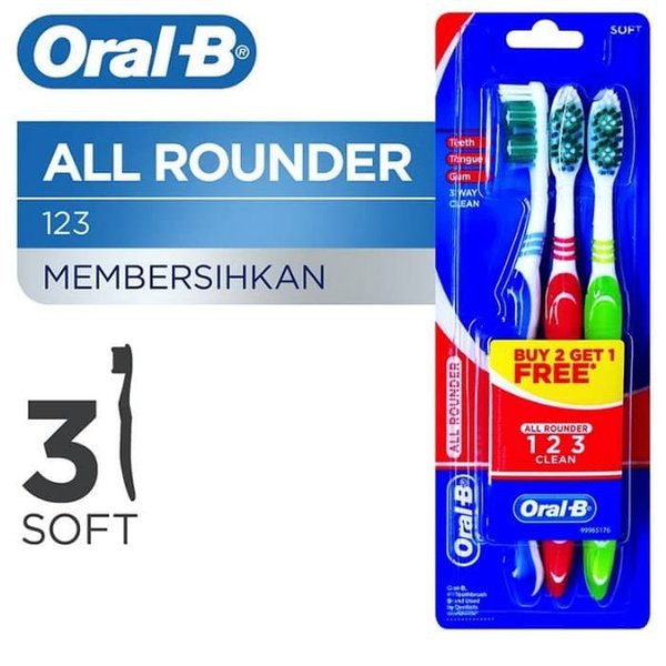 [Lailaiorire] Oral B Oral-B Sikat Gigi Ultra Thin Ultrathin Compact Soft / All Rounder 123 Clean 3'S / Complate Easy Clean Charcoal