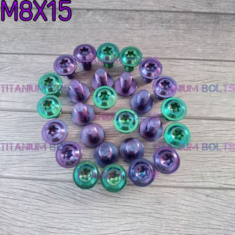 Baut Titanium Bolts GR5 Baut Payung Disc Piringan Titanium M8X15 Original