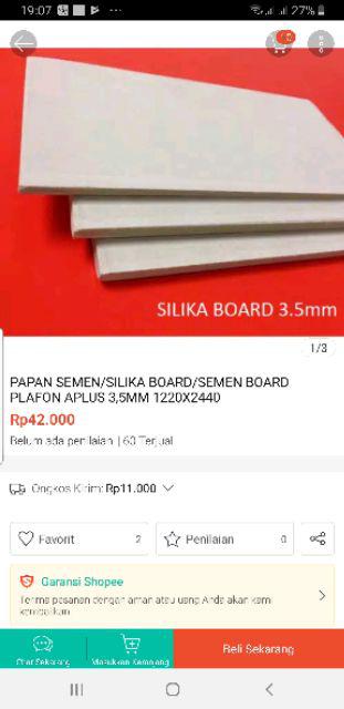 Papan Semen/silika Board/semen Board Plafon Aplus 3,5mm 1220x2440