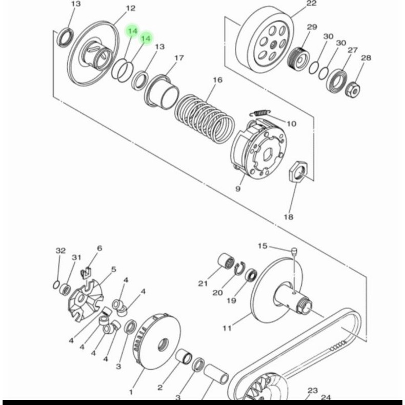 ORING PULLY PULI XEON ASLI ORI YAMAHA 44D E7465 10