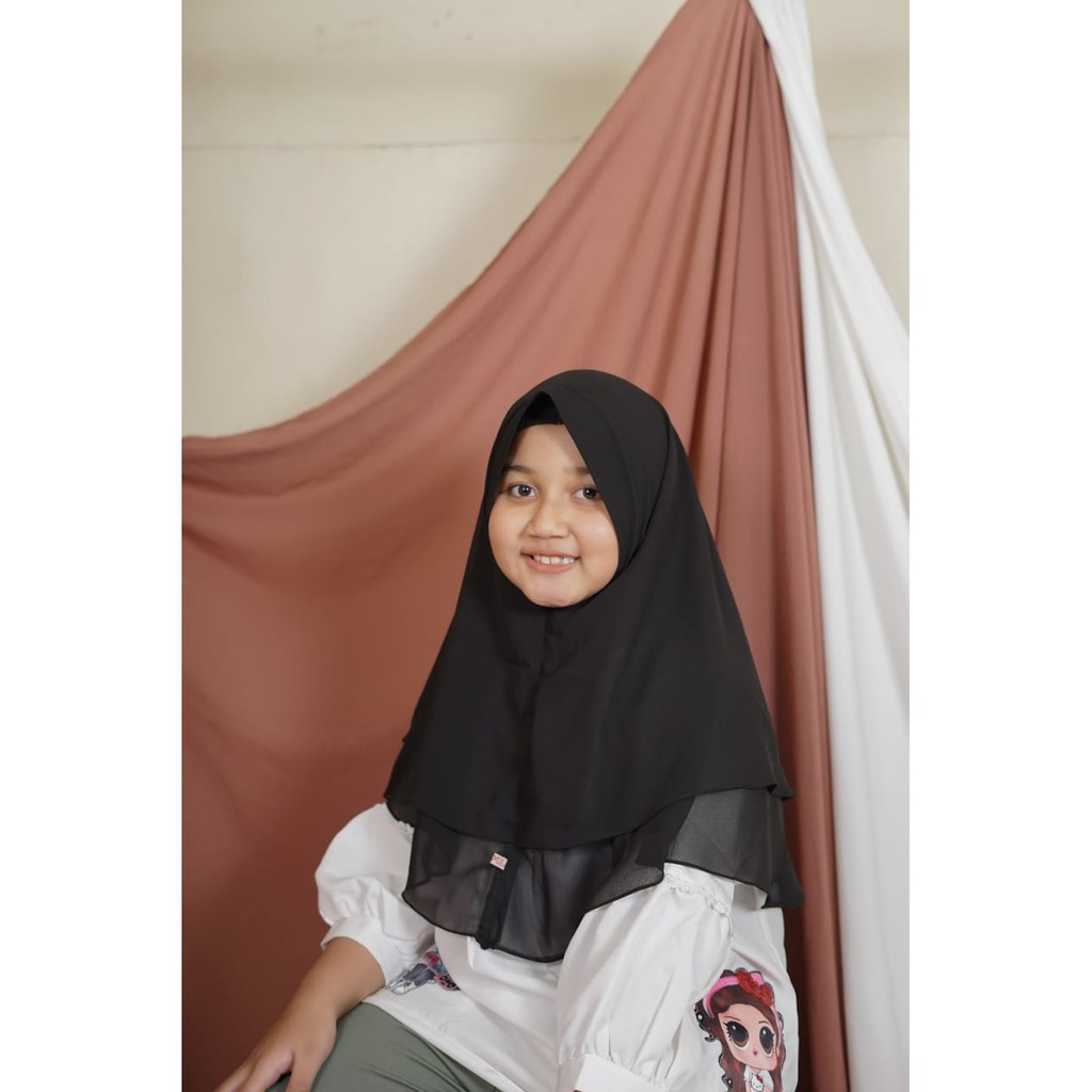 Hijab anak 2 layer/jilbab ceruty anak