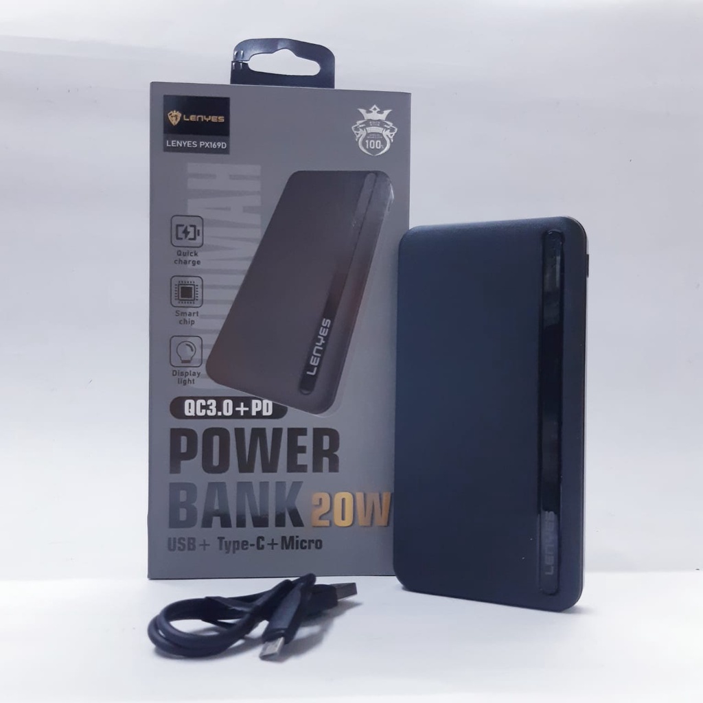 Powerbank Lenyes PX169D 10000 mAh 20W PB Power Bank Fast Charging