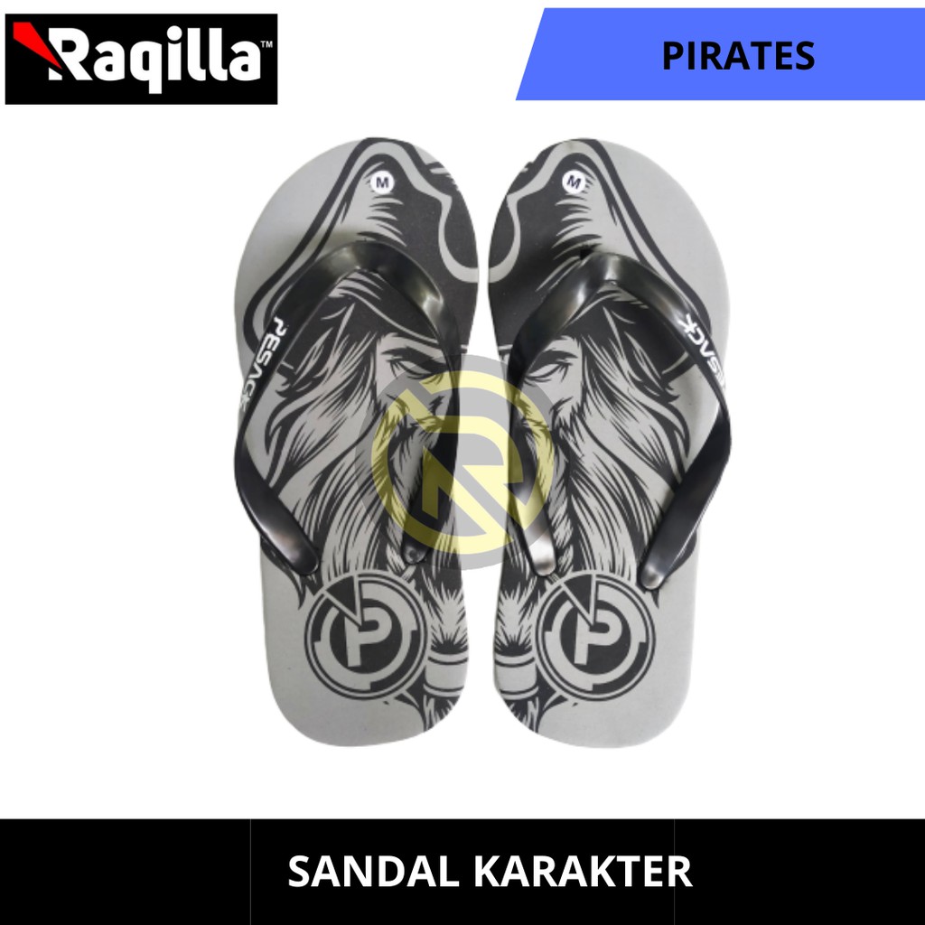 Sandal Jepit pria unik / Sandal Pria / Sandal Motif Pirates Of the Caribian terbaru