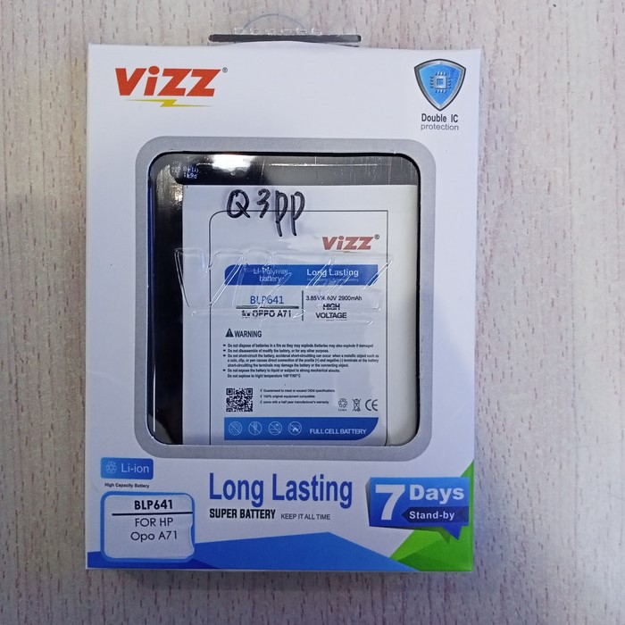 Vizz Double Power Battery Batre Baterai Vizz Oppo A71 BLP641 BLP-641 BLP 641