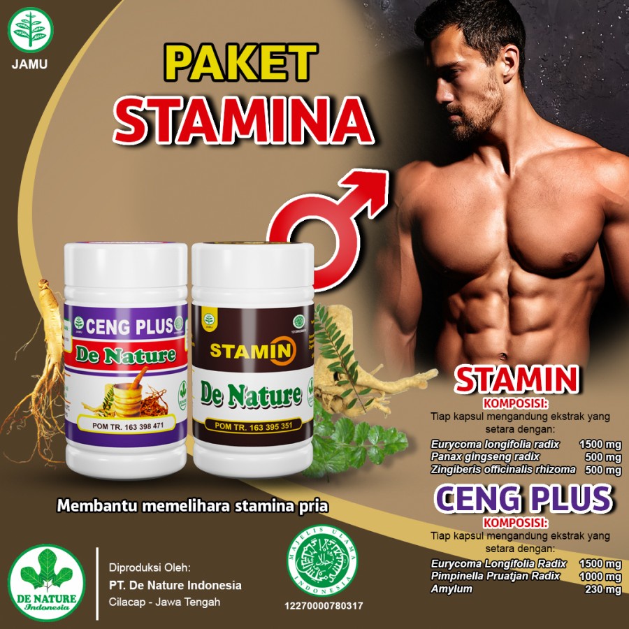 Paket Stamina Pria Dewasa Ceng Plus + Stamin - DE NATURE Original