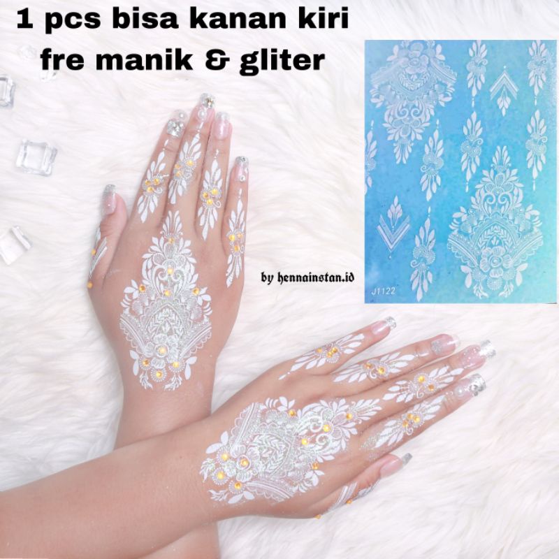 HENA WEDDING HENA STIKER J1122 / FREE GLITER MANIK DAN SAMPLE