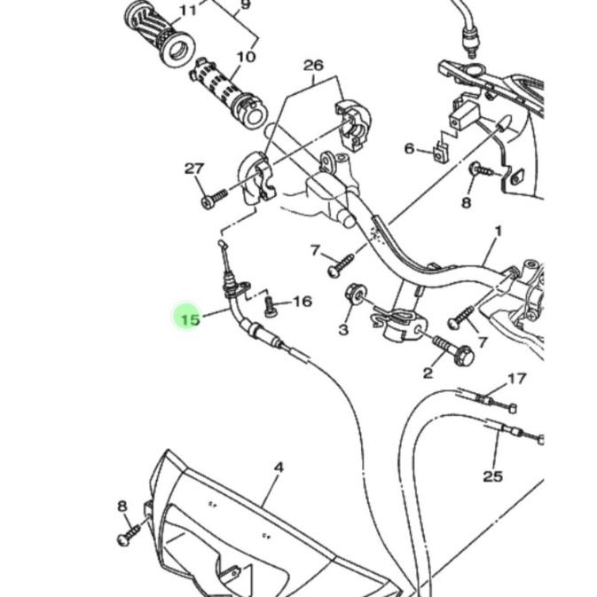 THROTTLE TALI KABEL GAS MIO SPORTY SMILE ORIGINAL ORI YAMAHA