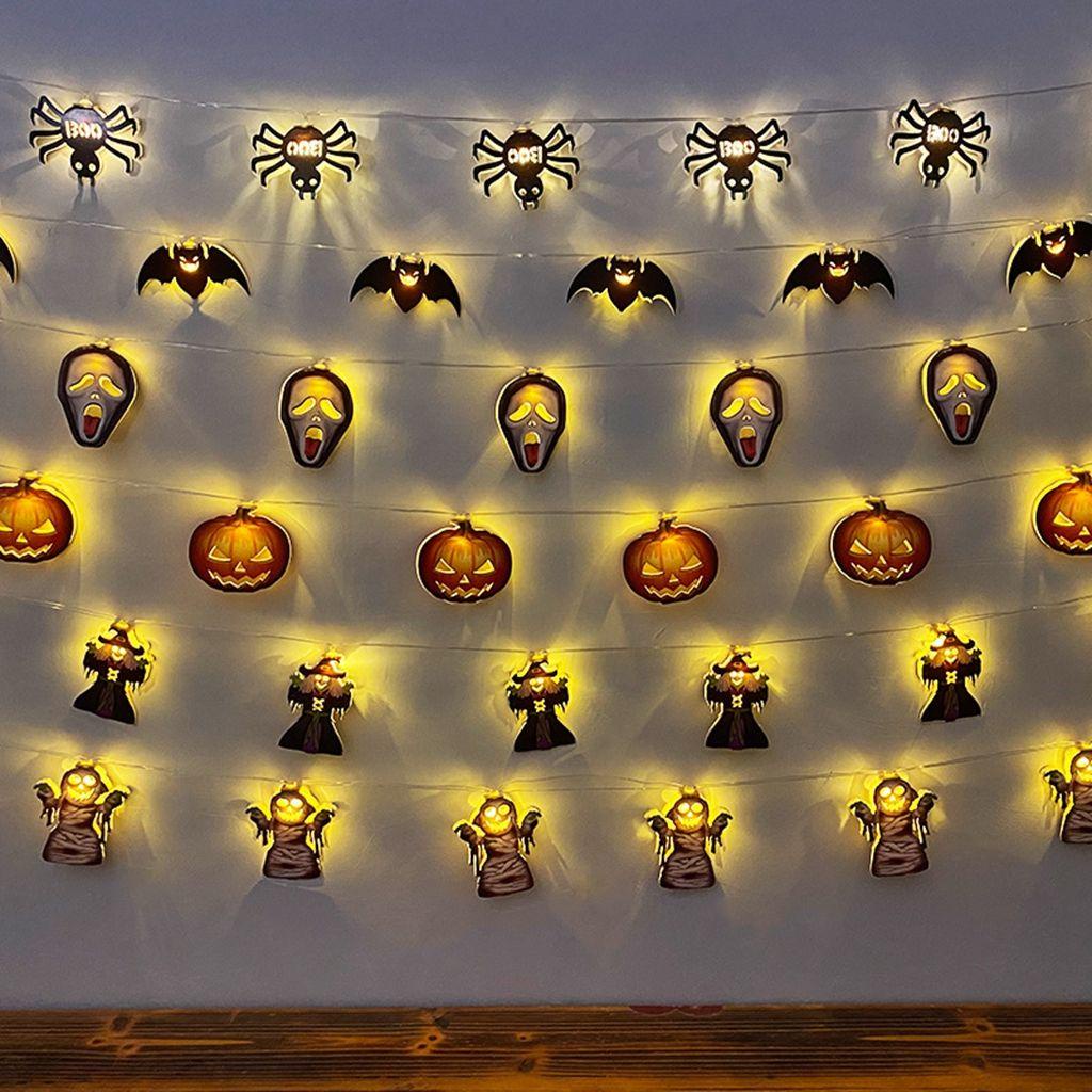 [Elegan] Lampu Halloween String Kreatif 10led Tema Halloween Untuk Indoor/Outdoor Pumpkin Light Strings Happy Halloween Lampu LED