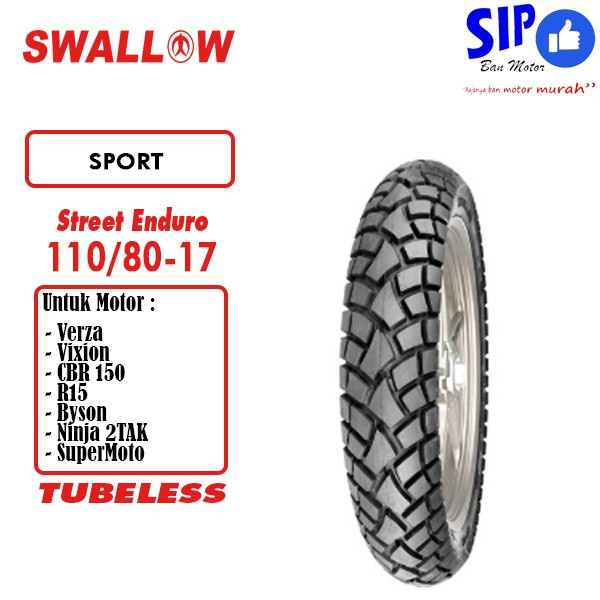 Ban Swallow ring 17 Street Enduro SB-117 110/80 Tubeless